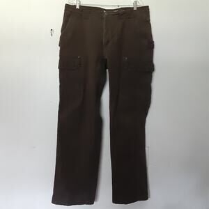 Old Mill Pants Mens 38x34 Brown Canvas Fleece Lined Utility Outdoors Workwear
